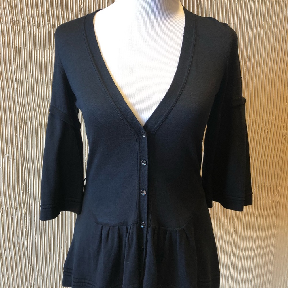 BURBERRY LONDON Black Cardigan Top Shirt Blouse S